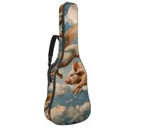 Eslifey Custodia per chitarra acustica con ali e maialini che volano nel cielo, tracolla regolabile, custodia per chitarra da concerto da 40 41 42 pollici, Multicolore, 42.9x16.9x4.7 in, Organizer per