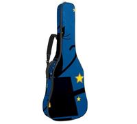 Eslifey Custodia per chitarra acustica con gatti in stile cartone animato The Top of Roof by Night, tracolla regolabile, custodia per chitarra da concerto da 40 41 42 pollici, Multicolore 1.,