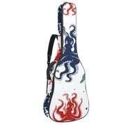 Eslifey Custodia per chitarra acustica con gufi e tracolla regolabile per lettura, 40 41 e 42 pollici, Colore 6, 42.9x16.9x4.7 in