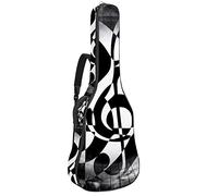 Eslifey Custodia per chitarra acustica, con note musicali e chiave, tracolla regolabile, custodia per chitarra da 40 41 42 pollici, Colore 4, 42.9x16.9x4.7 in