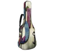 Eslifey Custodia per chitarra acustica con note musicali, motivo blu, tracolla regolabile, 40 41 42 pollici, Multicolore 5., 42.9x16.9x4.7 in, Organizer per borse