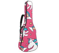 Eslifey Custodia per chitarra acustica con note musicali, motivo blu, tracolla regolabile, 40 41 42 pollici, Multicolore 3, 42.9x16.9x4.7 in, Organizer per borse