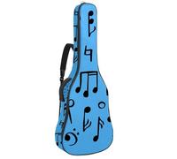 Eslifey Custodia per chitarra acustica con note musicali, motivo blu, tracolla regolabile, 40 41 42 pollici, Multicolore 1., 42.9x16.9x4.7 in, Organizer per borse