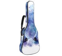 Eslifey Custodia per chitarra acustica con volti di lupi con vernice ad acquerello, tracolla regolabile, custodia per chitarra da 40 41 42 pollici, Multicolore 1., 42.9x16.9x4.7 in, Organizer per