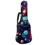 Eslifey Custodia per chitarra acustica Gamer Controller Galaxy modello tracolla regolabile custodia per chitarra 40 41 42 pollici, Multicolore, 42.9x16.9x4.7 in, Organizer per borse