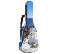Eslifey Custodia per chitarra acustica Grecia Santorini tracolla regolabile custodia chitarra Gig Bag 40 41 42 pollici, Colore 1, 42.9x16.9x4.7 in