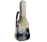 Eslifey Custodia per chitarra acustica in bambù e pietre zen, tracolla regolabile, custodia per chitarra da 40 41 42 pollici, Multicolore, 42.9x16.9x4.7 in, Organizer per borse