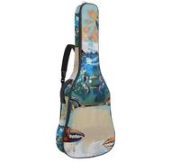 Eslifey Custodia per chitarra acustica, motivo granchio oceano, tracolla regolabile, custodia per chitarra da 40 41 42 pollici, Multicolore, 42.9x16.9x4.7 in, Organizer per borse