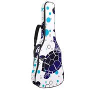Eslifey Custodia per chitarra acustica, motivo note musicali blu, con stelle, tracolla regolabile, 40 41 e 42 pollici, Colore 7, 42.9x16.9x4.7 in