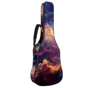Eslifey Custodia per chitarra acustica, motivo note musicali blu, con stelle, tracolla regolabile, 40 41 e 42 pollici, Colore 4, 42.9x16.9x4.7 in