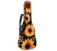 Eslifey Custodia per chitarra acustica, motivo note musicali blu, con stelle, tracolla regolabile, 40 41 e 42 pollici, Colore 6, 42.9x16.9x4.7 in