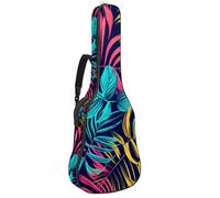 Eslifey Custodia per chitarra acustica, motivo note musicali blu, con stelle, tracolla regolabile, 40 41 e 42 pollici, Colore 9, 42.9x16.9x4.7 in