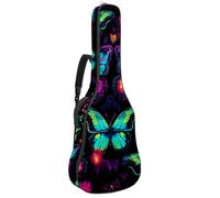 Eslifey Custodia per chitarra acustica, motivo note musicali blu, con stelle, tracolla regolabile, 40 41 e 42 pollici, Colore 2, 42.9x16.9x4.7 in