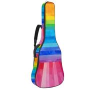 Eslifey Custodia per chitarra acustica, motivo note musicali blu, con stelle, tracolla regolabile, 40 41 e 42 pollici, Colore 3, 42.9x16.9x4.7 in