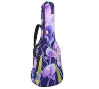 Eslifey Custodia per chitarra acustica, motivo orchidea viola, tracolla regolabile, custodia per chitarra da 40 41 42 pollici, Multicolore, 42.9x16.9x4.7 in, Organizer per borse