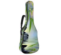 Eslifey Custodia per chitarra acustica, motivo pietre zen e bambù, tracolla regolabile, custodia per chitarra da 40 41 42 pollici, Multicolore, 42.9x16.9x4.7 in, Organizer per borse