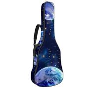 Eslifey Custodia per chitarra acustica, motivo Space Earth Galaxy Universe, tracolla regolabile, custodia per chitarra da 40 41 42 pollici, Multicolore, 42.9x16.9x4.7 in, Organizer per borse