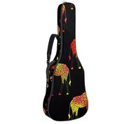 Eslifey Custodia per chitarra acustica, motivo viso di corgi e amore, tracolla regolabile, custodia per chitarra da concerto da 40 41 42 pollici, Multicolore 9, 42.9x16.9x4.7 in, Organizer per borse