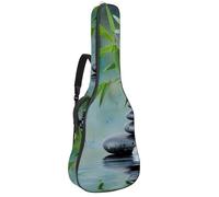 Eslifey Custodia per chitarra acustica, pietre zen e bambù, tracolla regolabile, custodia per chitarra da 40 41 42 pollici, Multicolore, 42.9x16.9x4.7 in, Organizer per borse