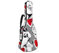 Eslifey Custodia per chitarra acustica, verde e blu, con fogliame, tracolla regolabile, custodia per chitarra da 40 41 e 42 pollici, Multicolore 2., 42.9x16.9x4.7 in, Organizer per borse