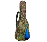 Eslifey Custodia per chitarra acustica, verde e blu, con fogliame, tracolla regolabile, custodia per chitarra da 40 41 e 42 pollici, Multicolore 6., 42.9x16.9x4.7 in, Organizer per borse