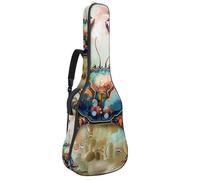 Eslifey Custodia per chitarra acustica, vintage, motivo granchio oceano, tracolla regolabile, custodia per chitarra da 40 41 42 pollici, Multicolore, 42.9x16.9x4.7 in, Organizer per borse