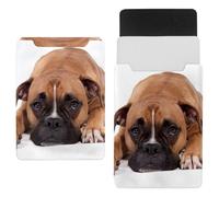 Eslifey Custodia sottile in pelle per computer portatile da 13 pollici, con chiusura magnetica, bellissima custodia in pelle microfibra con cane boxer