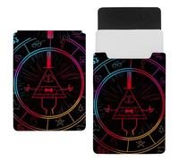 Eslifey Custodia sottile in pelle per laptop da 13 pollici con chiusura magnetica, custodia in pelle in microfibra con scritta "Bill Cipher Wheel Zodiac"