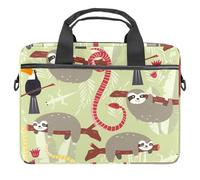 Eslifey Divertente bradipo tucano serpente modello Laptop Case Bag Sleeve Borsa a tracolla portatile Messenger valigetta w/Strap Handle, 13 14 pollici, Multicolore 1, 11x14.5x1.2in /28x36.8x3 cm