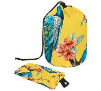 Eslifey Grande borsa di trucco del cordone del barilotto, borsa cosmetica di viaggio del modello astratta delle pesche della mandorla della borsa, Multicolore 6., 9.9x6.9in/25.2x17.6cm