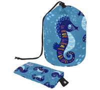 Eslifey Grande borsa di trucco del cordone del barilotto, borsa cosmetica di viaggio del modello dell'uva del fumetto divertente borsa portatile, Multicolore 10., 9.9x6.9in/25.2x17.6cm