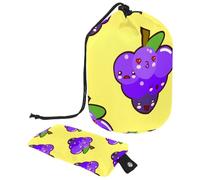 Eslifey Grande borsa di trucco del cordone del barilotto, borsa cosmetica di viaggio del modello dell'uva del fumetto divertente borsa portatile, Multicolore 1., 9.9x6.9in/25.2x17.6cm