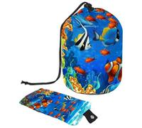 Eslifey Grande borsa di trucco del cordone del barilotto, borsa cosmetica di viaggio dell'emblema di pallacanest, Multicolore 6., 9.9x6.9in/25.2x17.6cm