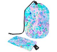 Eslifey Grande borsa di trucco del cordone del barilotto, borsa cosmetica portatile di viaggio del fiore della gru bianca che sboccia la borsa dell'organizzatore, Multicolore 6., 9.9x6.9in/25.2x17.6cm