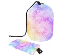 Eslifey Grande borsa di trucco del cordone del barilotto, borsa cosmetica portatile di viaggio del fiore della gru bianca che sboccia la borsa dell'organizzatore, Multicolore 4., 9.9x6.9in/25.2x17.6cm