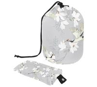 Eslifey Grande borsa di trucco del cordone del barilotto, borsa cosmetica portatile di viaggio del fiore della gru bianca che sboccia la borsa dell'organizzatore, Multicolore 1., 9.9x6.9in/25.2x17.6cm