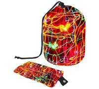 Eslifey Grande borsa di trucco del cordone del barilotto, borsa cosmetica portatile di viaggio del modello floreale della margherita compone, Multicolore 5., 9.9x6.9in/25.2x17.6cm