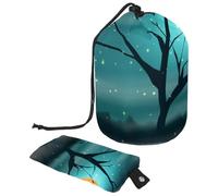 Eslifey Grande borsa di trucco del cordone del barilotto, borsa cosmetica portatile di viaggio della palude di Glowworm borsa dell', Multicolore, 9.9x6.9in/25.2x17.6cm