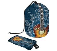 Eslifey Grande borsa di trucco del cordone del barilotto, chitarra elettrica nella borsa cosmetica di viaggio dell'acqua portatile compone la borsa dell', Multicolore, 9.9x6.9in/25.2x17.6cm