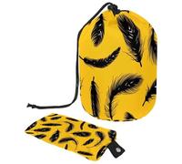 Eslifey Grande borsa per il trucco con coulisse, borsa per cosmetici da viaggio con orsetto carino e cuore d'amore, borsa organizer portatile per trucco, Multicolore 3, 9.9x6.9in/25.2x17.6cm