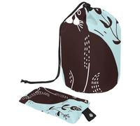 Eslifey Grande borsa per il trucco con coulisse, delfini, uccellini, carina, rosa, cuore, borsa per cosmetici da viaggio, borsa portatile per trucco, Multicolore 6., 9.9x6.9in/25.2x17.6cm