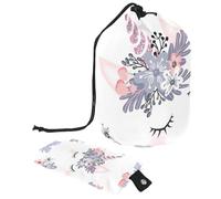 Eslifey Grande borsa per il trucco con coulisse, testa di unicorno con corona di fiori oro rosa glitter corno modello viaggio borsa cosmetica portatile borsa organizer per trucco, Multicolore 1.,