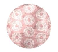Eslifey Grande tappeto rotondo e soffice, 100 cm, di lusso, morbido, antiscivolo, con motivo floreale mandala floreale rosa chiaro, tappeto in finta pelliccia, per cameretta dei bambini