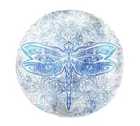 Eslifey Grande tappeto rotondo e soffice, 100 cm, di lusso, morbido, antiscivolo, peloso, con libellula, mandala, boho, in finta pelliccia, per la cameretta dei bambini