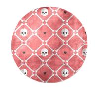 Eslifey Grande tappeto rotondo e soffice, 100 cm, di lusso, morbido, antiscivolo, peloso, con teschi, ossa, in finta pelliccia, per il pavimento della cameretta dei bambini