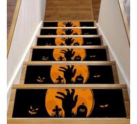 Eslifey Halloween is coming gradini per gradini in legno, confezione da 15, 76,2 x 20,3 cm, antiscivolo, per interni, per cani, bambini, anziani con adesivo riutilizzabile