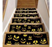 Eslifey Halloween Jack Pumpkin Faces Scale Gradini per gradini in legno, confezione da 15, 76,2 x 20,3 cm, antiscivolo, per interni, per cani, bambini, anziani con adesivo riutilizzabile