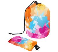 Eslifey La grande borsa di trucco del cordone del barilotto, l'acero variopinto lascia la borsa cosmetica di viaggio portatile, Multicolore, 9.9x6.9in/25.2x17.6cm
