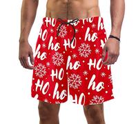 Eslifey Pantaloncini da spiaggia da uomo Babbo Natale Ridere Hohoho Pattern Costume da bagno elastico Costume da bagno da uomo, Multi, L