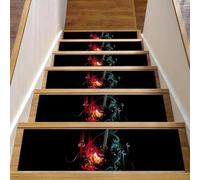 Eslifey Pedane in legno per scale, con chitarra, 76,2 x 20,3 cm, antiscivolo, per interni, per cani, bambini, anziani, con adesivo riutilizzabile, confezione da 15